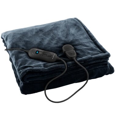 Електрична ковдра Klarstein XL з підігрівом, 120 Вт, з автовимкненням, 180x130 см, антрацит