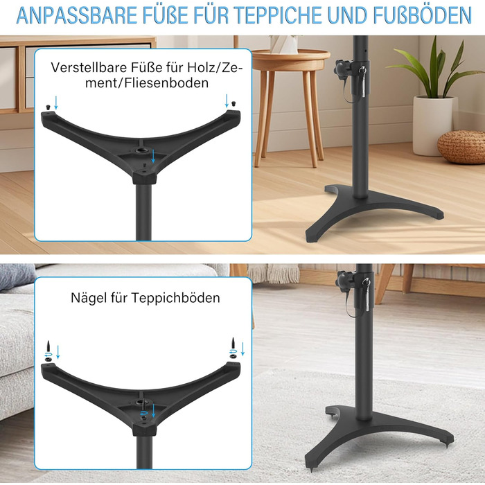 Підставка для колонок, 2 шт., регульована висота 86–127 см, з кабельною організацією, вантажопідйомність 3.6 кг, для малих колонок (PX3 2-P21)