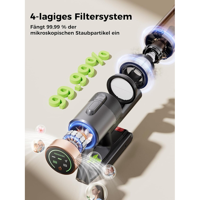 Бездротовий пилосос Proscenic P11 Ultra: потужний, легкий, з акумулятором 50 хв, сенсорний екран, анти-намотування, для дому та авто