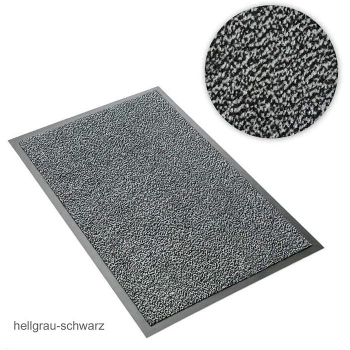 Килимок вхідний антибрудний Metzker® Sauberlaufmatte (120x180 см, світло-сірий/чорний) - меланж