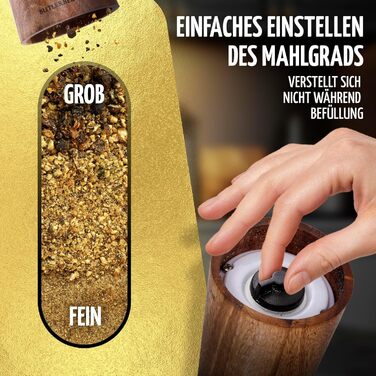 BUTLERBELL® Salt and Pepper Mill Wood in Luxury Gift Box with Heart - ideal as a Wedding Gift | Wedding Gifts | Wedding Gifts for Bride and Groom | Housewarming Gift (Angel)