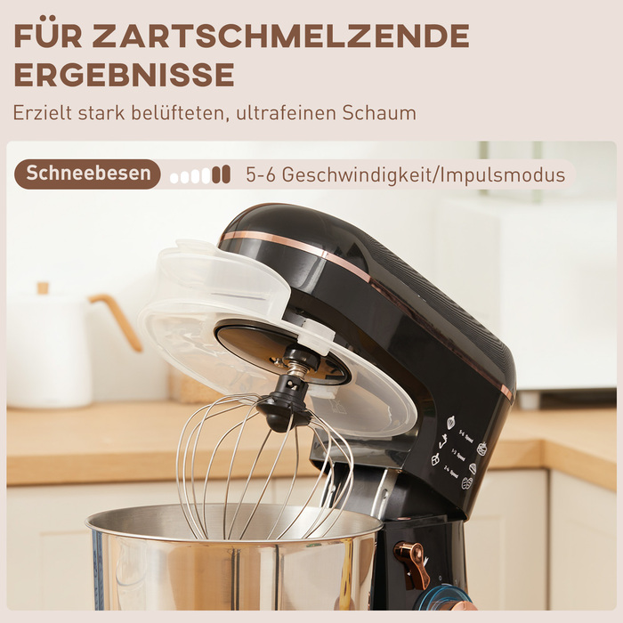 HOMCOM Stand Mixer with 6-Speed Settings and 5.5L Stainless Steel Bowl