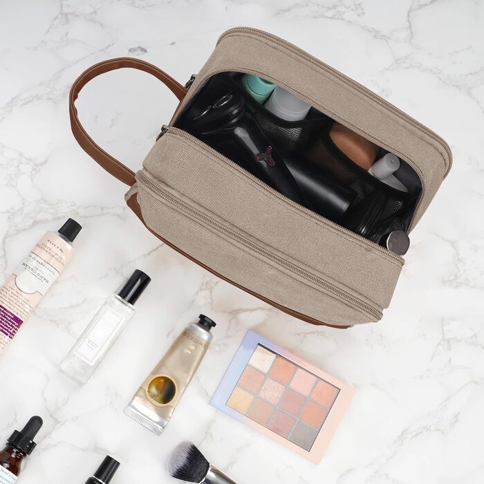 Чоловіча дорожня косметичка WANDF з канвасу, водонепроникна, зелена та світло-хакі