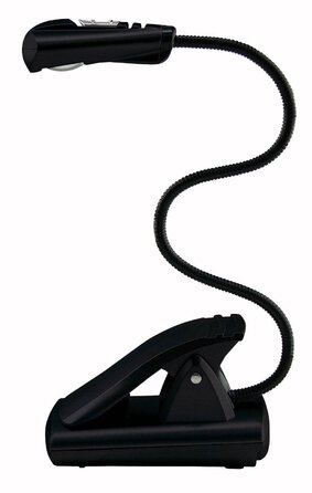 Лампа для читання та нот LED Wedo 2541054 на батарейках, чорна