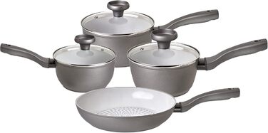 Prestige Earth Pan Cookware Pot Induction - 28cm / 7.5L - Non-Stick Ceramic, Recycled & Recyclable, Non-Toxic, Dishwasher Safe, Easy-Grip Handles (Cookware Set, 4 piece)