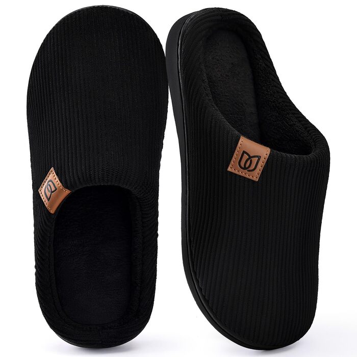 Тапочки чоловічі WateLves з корду та піною Memory Foam, антиковзкі, теплі, зручні, смугасті, чорні, 40/41 EU