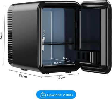 Mini холодильник Enventor 10L: для кімнати, авто, офісу. Охолодження та нагрів, 12V/220V, тихий, чорний