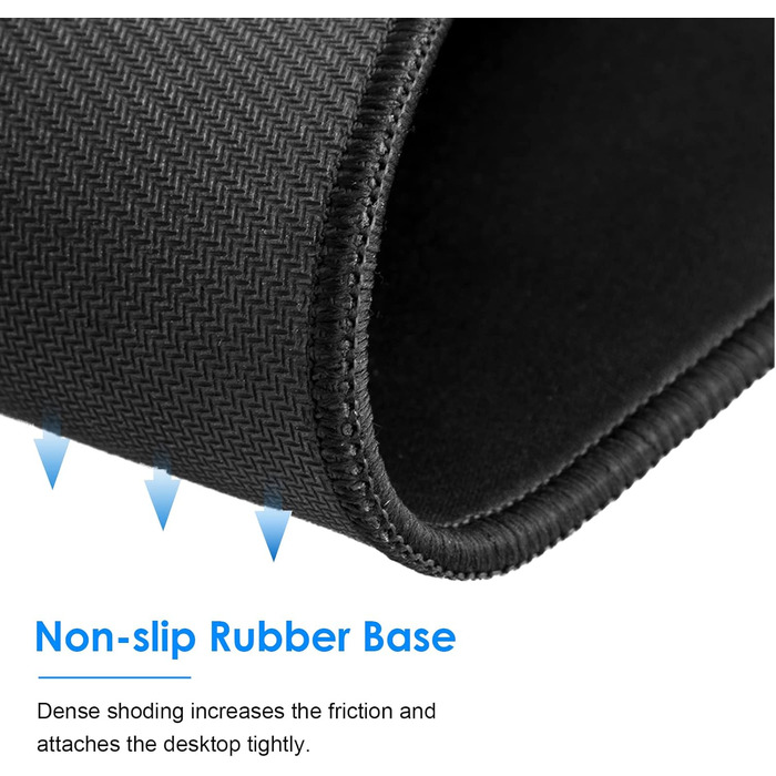 KTRIO Комплект килимків для миші 3 шт. (275x215 мм, чорний) з антиковзаючою основою та прошитими краями