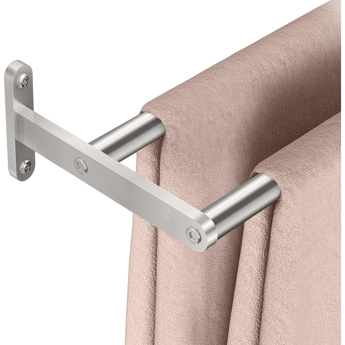 Тримач для рушників YUMORE, подвійний, 40 см, з нержавіючої сталі, для ванної кімнати та кухні, сріблястого кольору