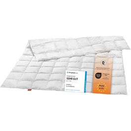 Легка літня пухова ковдра Sleepling 135x200 см, 90% новий білий пух, 10% пера, сертифікати Oeko-Tex і Downpass, вироблено в ЄС, біла