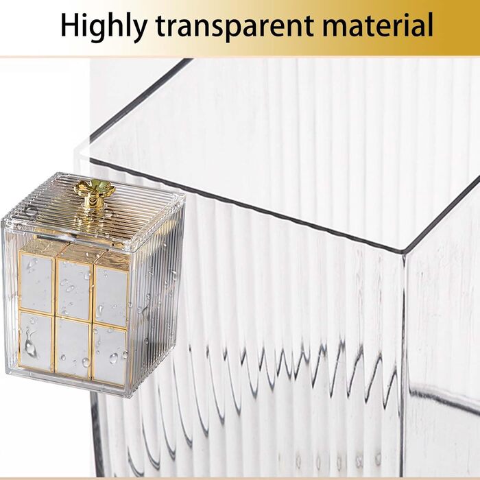 Контейнер для ватних паличок та дисків 2 шт. Організатор для ванної кімнати, прозорий | Зберігання для туалетного столика