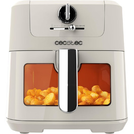 Фритюрниця без олії Cecotec Cecofry Antique 5000 з вікном, 5 л, 1500 Вт, Digital, PerfectCook, Ретро-дизайн, Білий