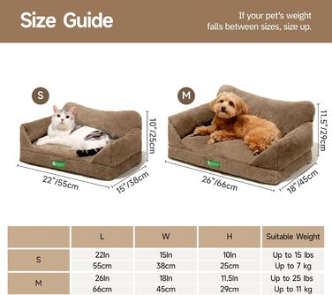 MEWOOFUN Cat Cave Cat Bed for Indoor Cats, Cute Kitten Bed Pet Sofa with Removable, Washable Cover and Anti-Slip Bottom for Small Dogs (White, ) (M, Brown)
