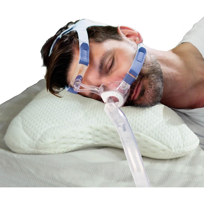 Ортопедична подушка для сну Traumreiter CPAP з пам’яттю форми, для бокового сну, середньої та жорсткої жорсткості, для всіх CPAP-масок, проти апное