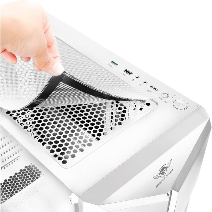 Корпус для ПК Spirit of Gamer Clone III Білий RGB | ATX/mATX/ITX | з темперованим склом | 2 вентилятори 120 мм (1 ARGB)