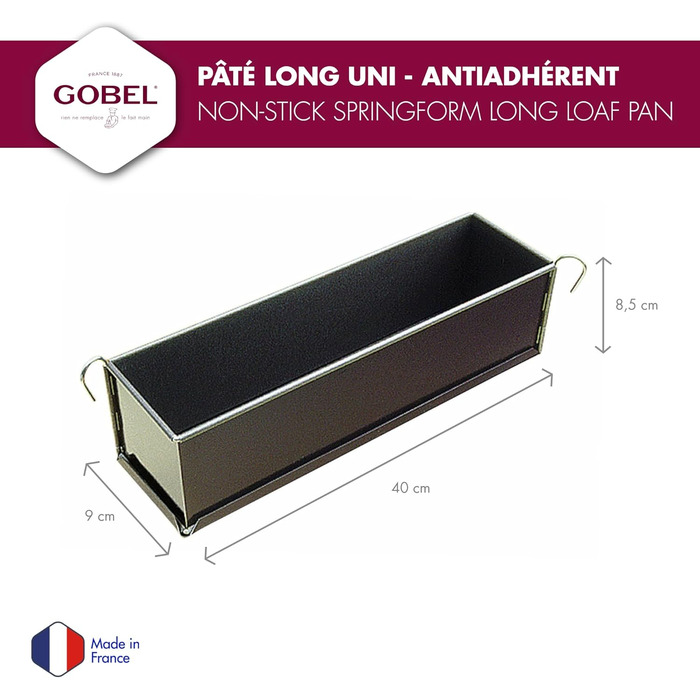Форма для паштету Gobel Paderno World Cuisine 40x8 см антипригарна з знімним дном