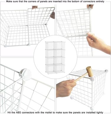 C&AHOME Wire Cube Storage, 6 - Metal Cube Organizer with C-Grid, Modular Shelf Units, Storage Shelf Racks, Closet Organizer, 93.5 in L x 31.8 in W x 93.5 in H, (8 Cubes, White)