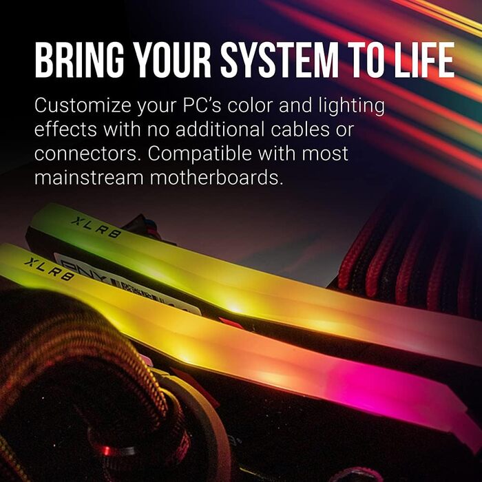 PNY XLR8 Gaming Epic 32GB (2x16GB) DDR4 3200MHz Оперативна пам'ять для ПК RGB Чорний