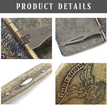 Елегантне металеве тютюнотримач для 20 сигарет, вінтажний дизайн, золотий колір