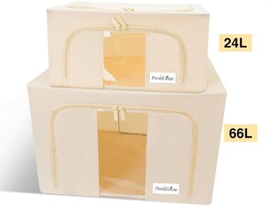 Органайзери для одягу Prestigénie (3 шт.) - мішки для зберігання одягу, ковдр та подушок, міцний матеріал, прозоре вікно, 24 л