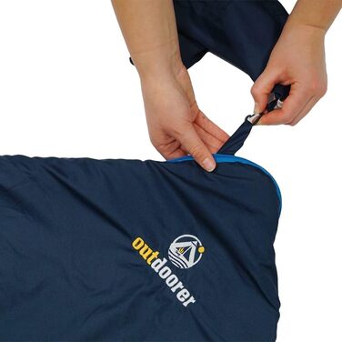Outdoorer Trek Comfort Sleeping Bag - Lightweight Down Sleeping Bag for Adults - Compact Travel Sleeping Bag (Blue, 880g)