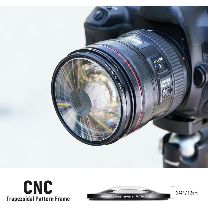 Фільтр NEEWER для камери з ефектом розділеного діоптрія (67мм, спіральний гало), лінійний призма K9, аксесуар для об'єктива