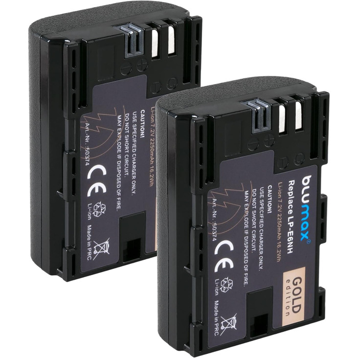 Акумулятор Blumax LP-E6NH для Canon (2250mAh) + Slim Dual Charger LP-E6P/N для Canon EOS R/R5/R6/R7/5D Mark III/IV/7D/90D