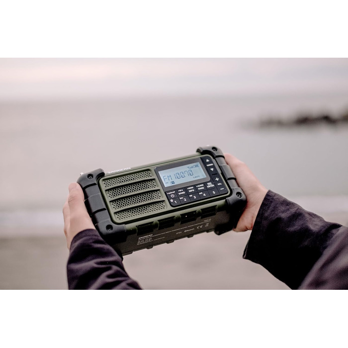 Радіо Sangean MMR-99: багатофункціональне, з ручкою, FM-RDS, Bluetooth, LED, IP55, для відпочинку та надзвичайних ситуацій