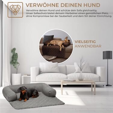 Захист для дивана Lous Sofaschutz Hund: м'яка килимок-підстилка для собак, антиковзаюча, розмір L (90x90x13 см), антрацит