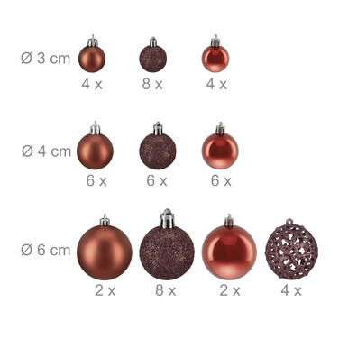 Relaxdays Set of 50 Christmas Baubles