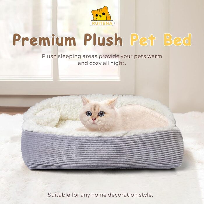 Самогріючі котячі ліжка для дому, 2-в-1, трансформовані ліжка для котів та маленьких собак, миються, складаються, килимок для собак/котів Pubby