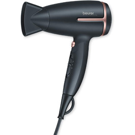 Beurer HC 25 - Подорожній фен з іонізацією, 1600 Вт, для гладкого волосся, складна конструкція, 110-240V