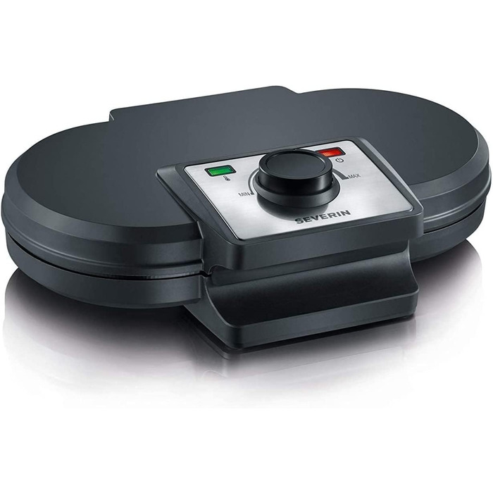 Severin WA 2106 Heart-Shaped Waffle Maker - Anti-Stick Coating, Slim Design, 1200W - Black