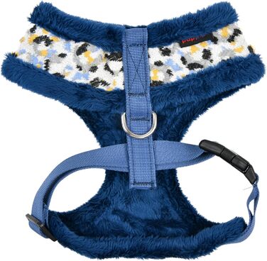 Нашийник для собак Puppia Huxley, теплий зимовий, леопардовий принт, регульований, синій, розмір M