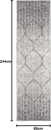Килим SAFAVIEH Distressed для вітальні, їдальні, спальні - колекція Madison, короткий ворс, 155 x 229 см (сірий та слонова кістка)