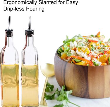 Виливник для оливкової олії LanMa, нержавіюча сталь, для лікеру, оцту, сиропу, олій, з нержавіючими тримачами (6 шт.)