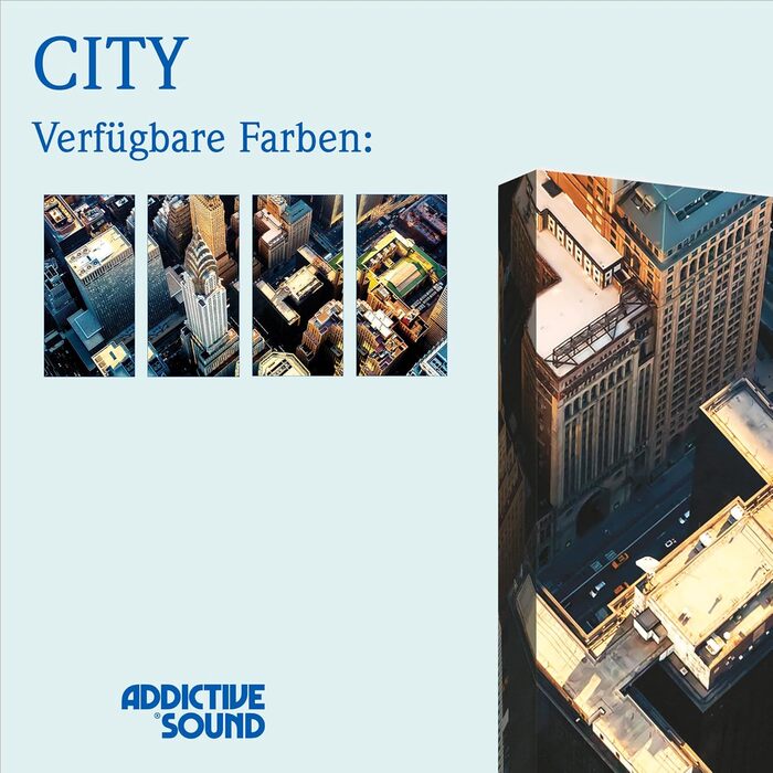 Акустична панель Addictive Sound з графікою City_4, звукопоглинаюча панель для стін (100x50 см)