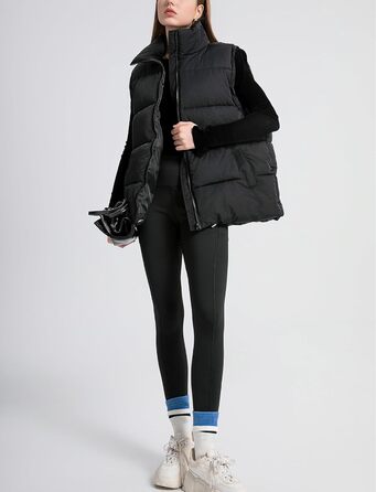 Жіноча жилетка FEOYA великого розміру з пуховим наповнювачем, без рукавів, тепла, чорна, XL