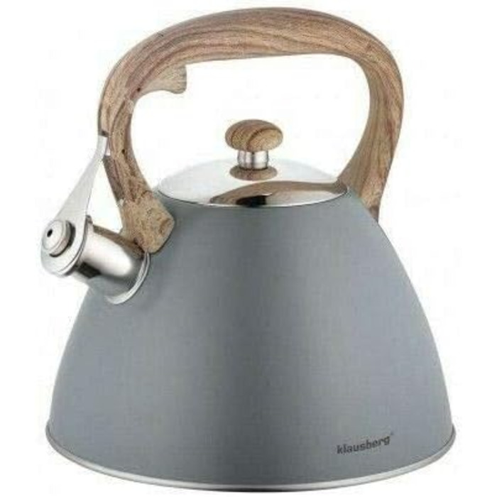 Свисток-чайник з нержавіючої сталі, 3 л, для індукційних, газових та електричних плит (Сірий)