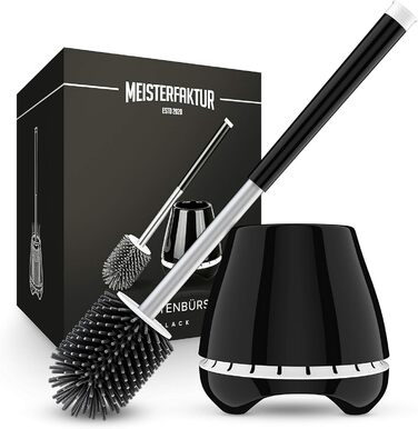 Щітка для унітазу Meister Faktur чорна - з дихаючою підставкою, антибактеріальна, для ефективного прибирання