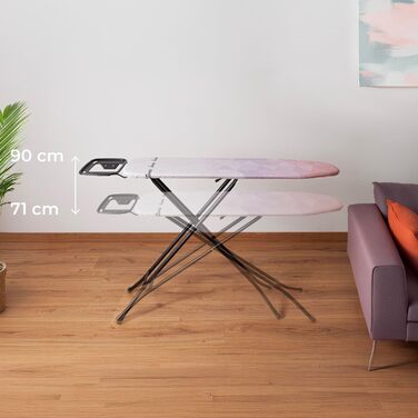 Прасувальна дошка Vileda Diamond з регулюванням висоти та покриттям з титану | Для парогенераторів, сертифікована TÜV | Велика поверхня 120x38 см, 3 роки гарантії, екологічна упаковка