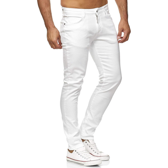 Джинси чоловічі Slim Fit, еластичний денім, 5 кишень, білі, 32W/34L, повсякденні та офісні