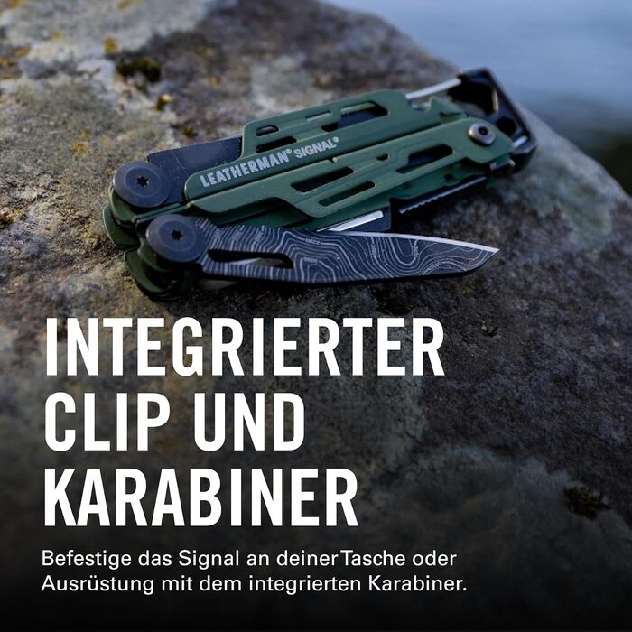 Leatherman Signal - Мультитул для кемпінгу та виживання (19 інструментів) - Зелений з чохлом з нейлону