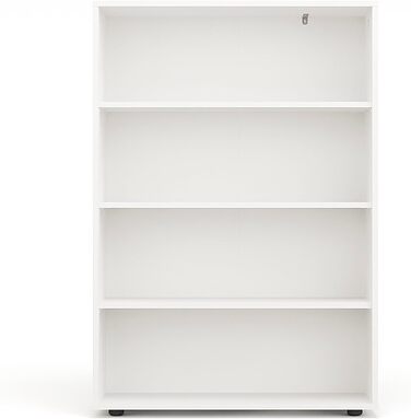 Білий книжковий стелаж KOMTO Regal 80 см, 3 рівні, регульовані полиці, універсальна книжкова шафа для зберігання, 80x90x24 см