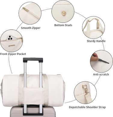Portable Garment Bag, Men's Travel Garment Bag, Large Leather Travel Bag with Shoe Compartment