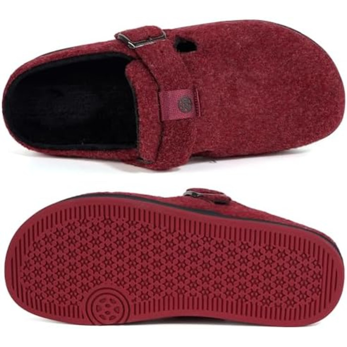 Тапочки халатні з фетру Gaatpot, зимові, теплі, для дому, чоловічі/жіночі, розмір 36-46 (43 EU), червоний A