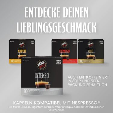 Капсули для кавомашини Nespresso Caffè Vergnano 1882 Intenso, 100 шт