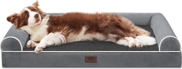 Ортопедичне собаче ліжко WESTERN HOME для великих та середніх собак, з бортиками, 106x76x19 см, миється