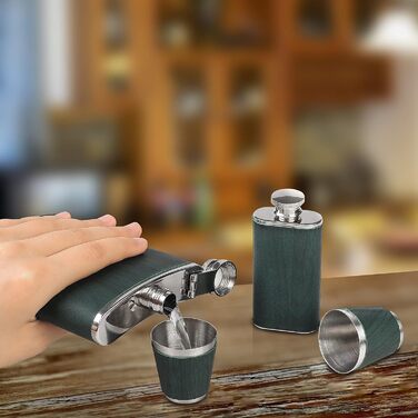 Набір фляга 260 мл з нержавіючої сталі, фляга для віскі, міні-фляга, подарунок (зелена)