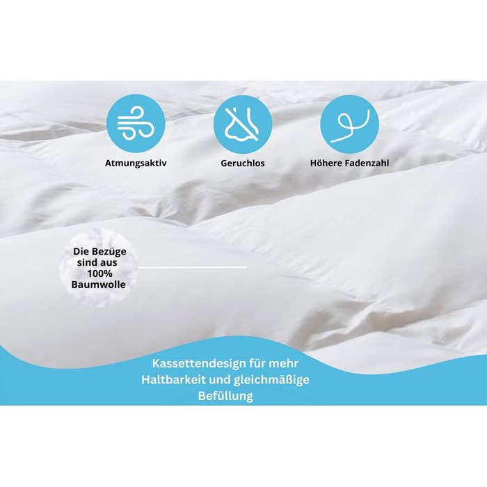 Down Comforter Winter Blanket Extra Warm Down Blanket Down Quilted Blanket Goose Down 100% Natural, Öko-Tex Certified - 135x200 1600gr. 135x200 1600.0 grams